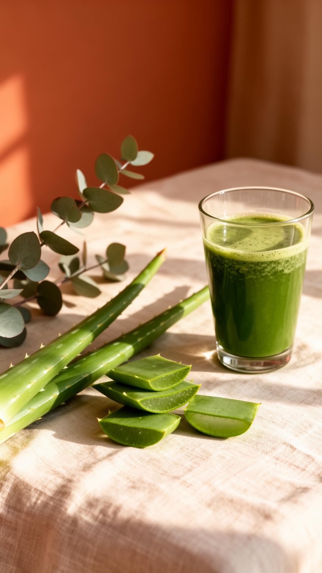 Aloe vera, eucalyptus and fresh green juice — Souffle Nouveau holistic wellness